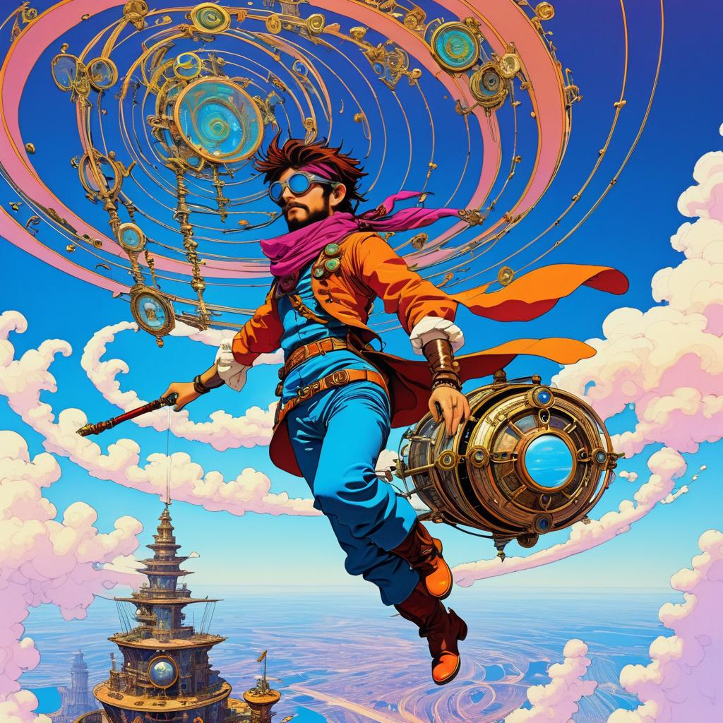 Daring Sky Pirate in Steampunk Adventure