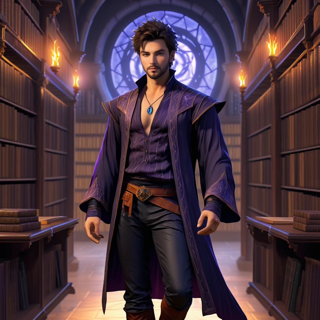 Cunning Sorcerer in Arcane Library