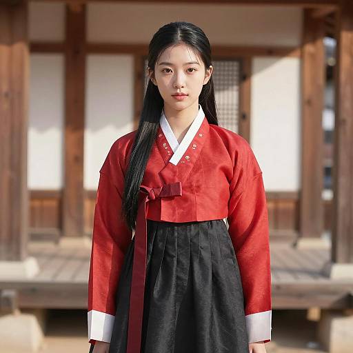 Young Woman in Traditional Korean Hanbok