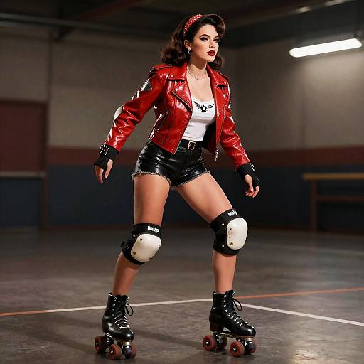 Nostalgic 1950s Roller-Derby Pinup Portrait
