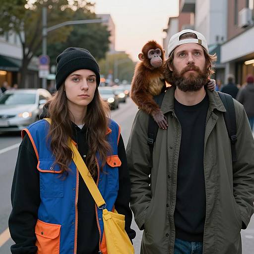 Urban Encounter at Dusk