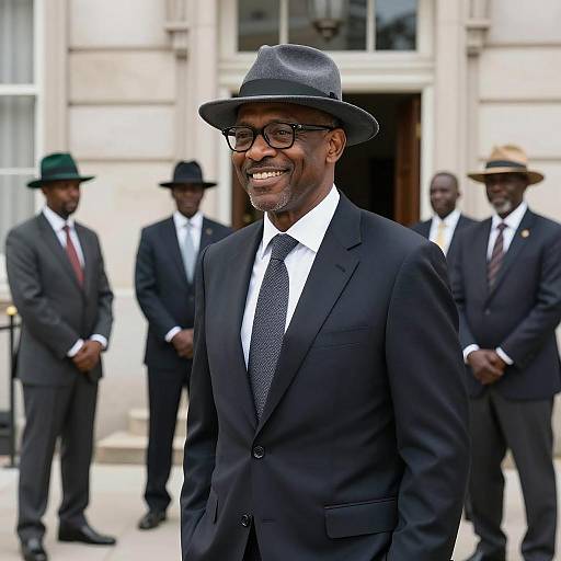 Stylish African American Man with Friends