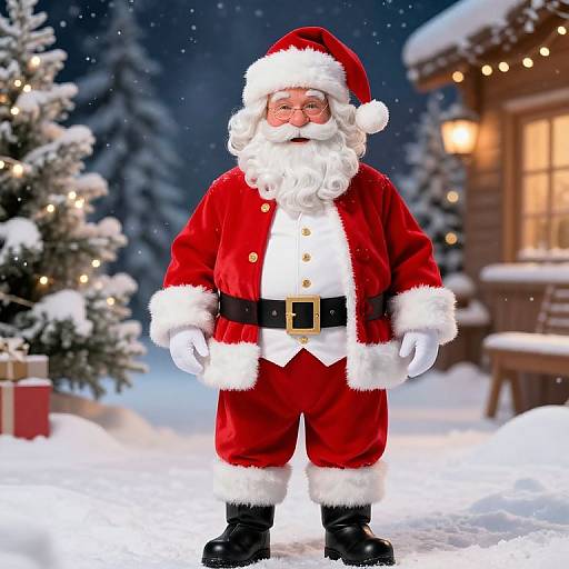 Classic Jolly Santa in Festive Winter