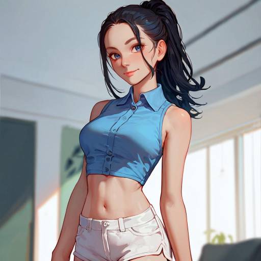 Charming Girl in Casual Attire