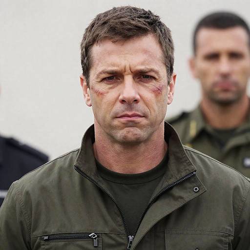 Middle-Aged Man with Bruise and Jacket