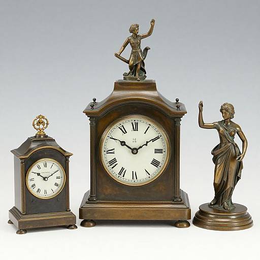 French Bronze Figural Mantle Clock