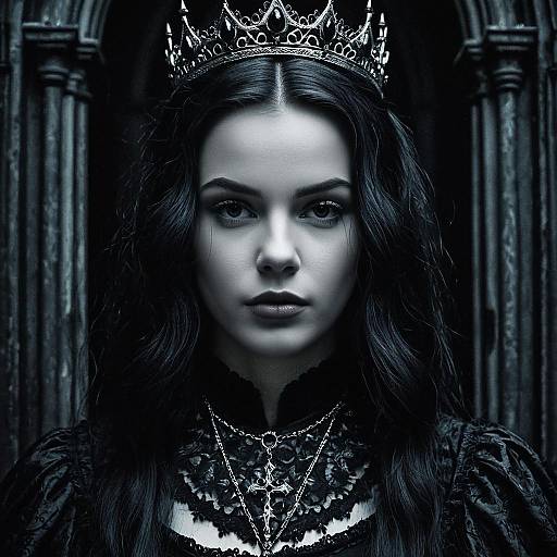 Gothic Princess Portrait with Crown