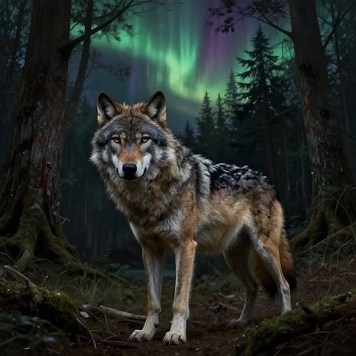 Chiaroscuro Wolf in Ancient Woodland