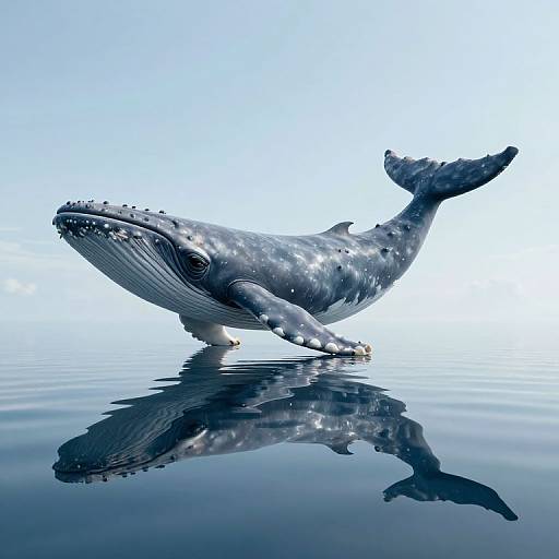 Colossal Whale Island in Mirrored Sky
