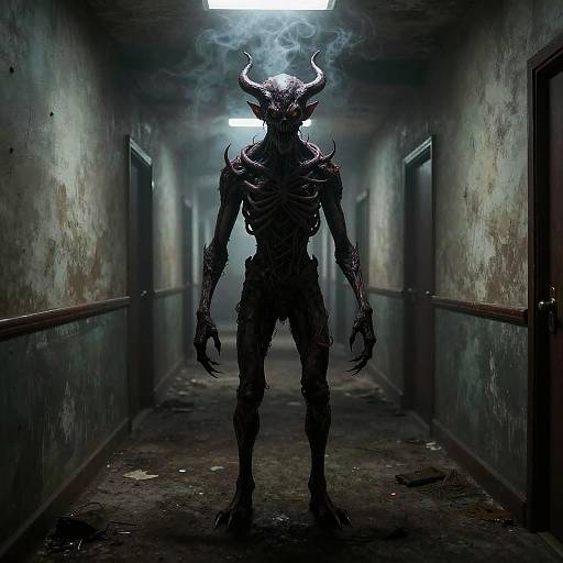 Backrooms Demon in Endless Hallway