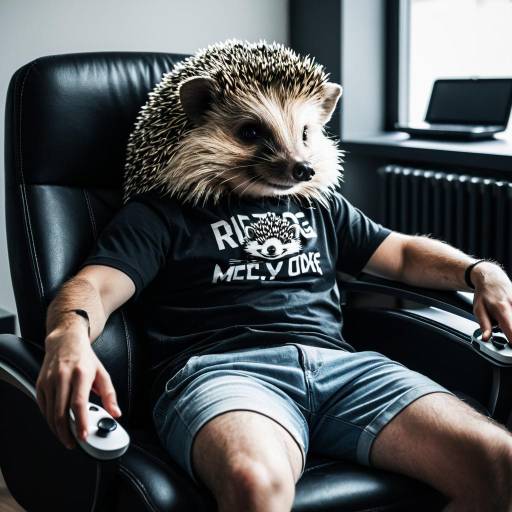 Anthropomorphic Hedgehog Relaxing in Chair