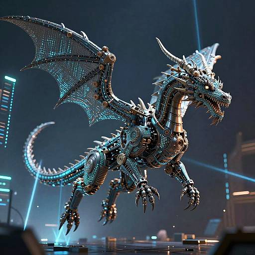Mechanical Dragon in Sci-Fi Realm