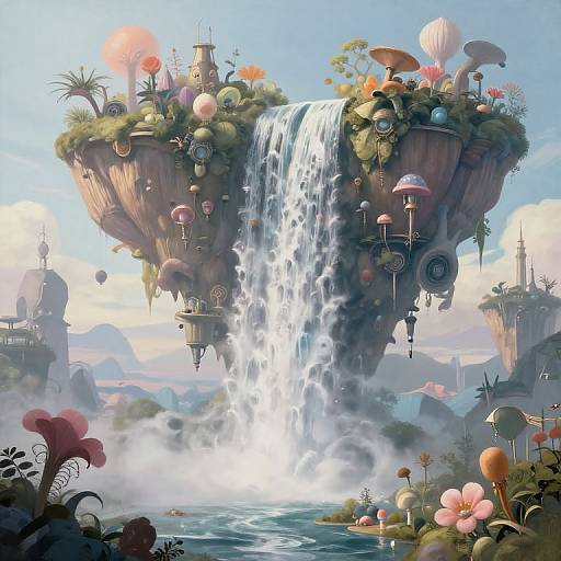 Surreal Dreamscape with Floating Islands
