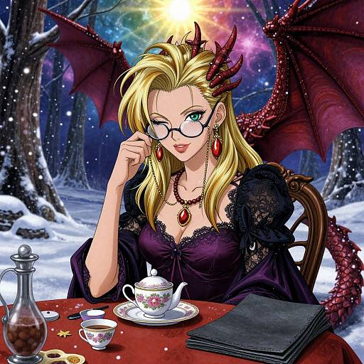 Shadowy Claudia Schiffer Fantasy Portrait