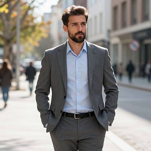 Confident Man in Urban Autumn Setting