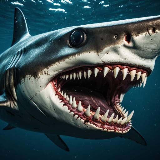 Caramel Lovecraftian Horror Shark with Multiple Teeth Rows