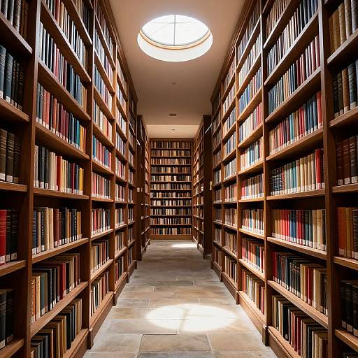 Sunlit Grand Library Corridor