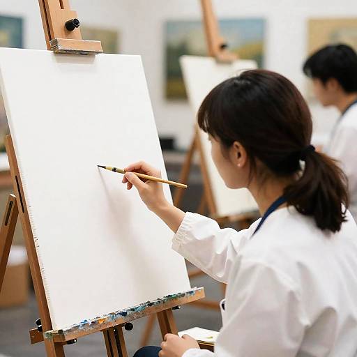 Artist at Work in a Bright Studio