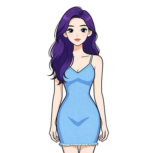 Casual Chic Woman in Light Blue Dress