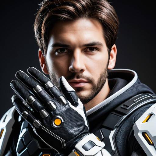 Futuristic Male Warrior in High-Tech Armor