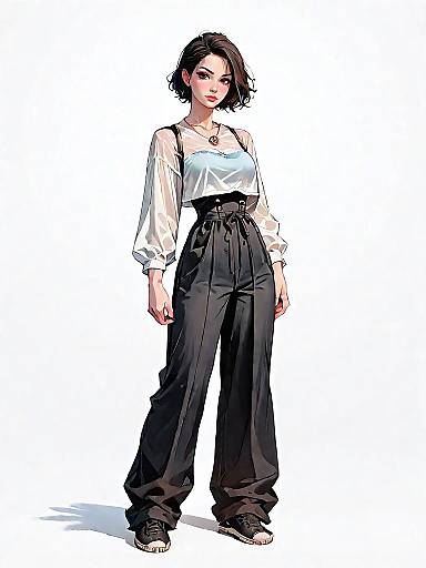 Realistic Full-Body Urban Streetwear Woman