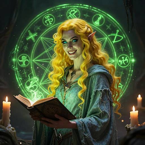 Evil Elven Sorceress Summoning Power