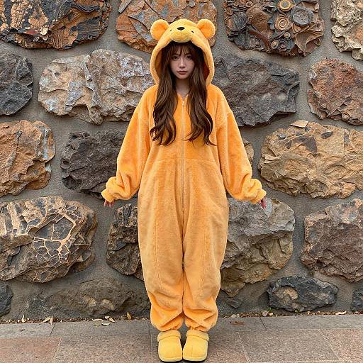 Young Woman in Winnie Pooh Costume