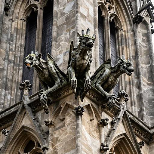 Gargoyles with Mirrored Scale Reflections