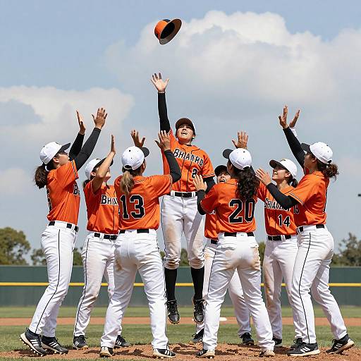 Celebration of Female Baseball Players