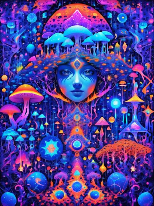 Psychedelic Mushroom Portrait