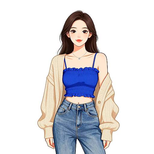 Casual Chic Woman in Royal Blue