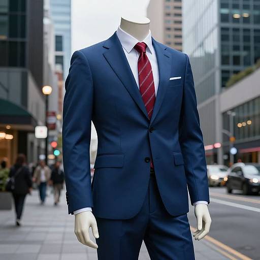 Photorealistic Mannequin in Blue Suit