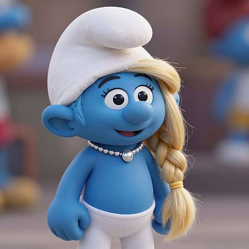 Smurfette Portrait with Blonde Braid