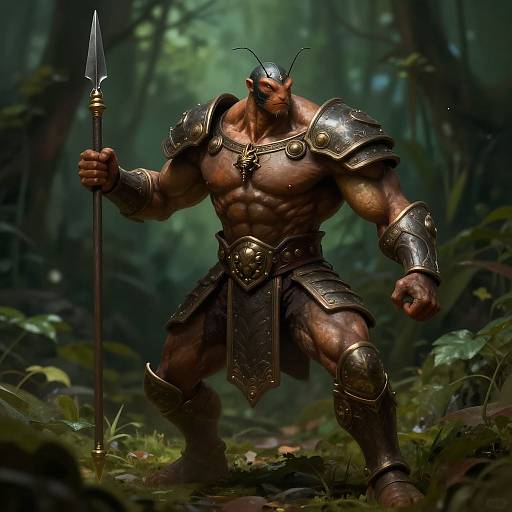 Muscular Ant Warrior Digital Painting