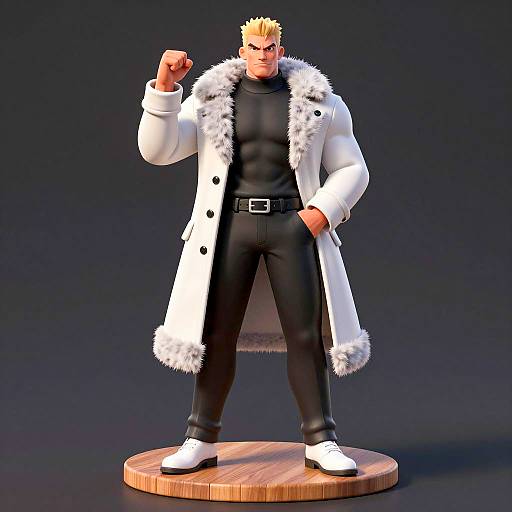 Muscular Man in Stylish White Coat