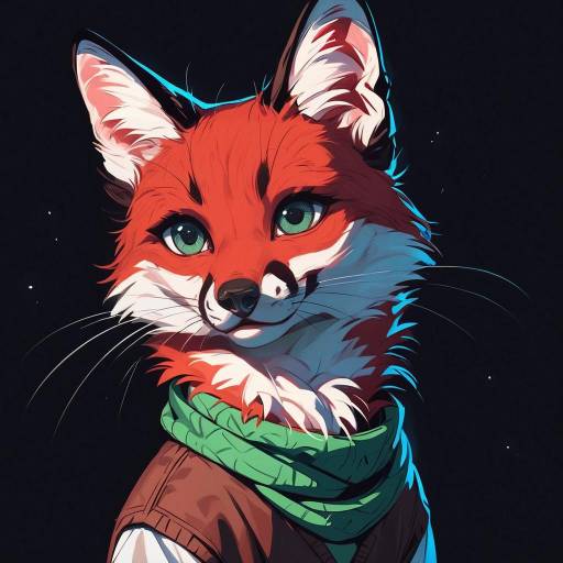 Exploratory Red Fox in Stylish Attire Exploratory Red Fox in Stylish Attire
