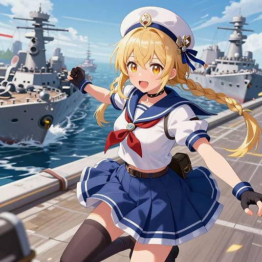 Anime Girl in Sailor Outfit Battle