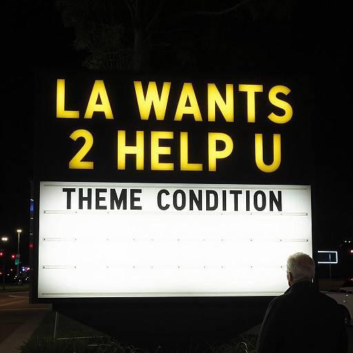 Nighttime Urban Scene with Digital Sign
