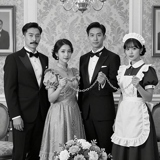 Elegant Group Portrait in Formal Attire