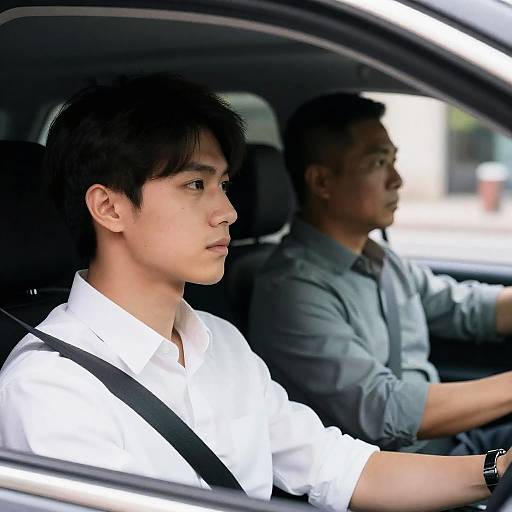 Urban Car Moment: Two Men in Focus