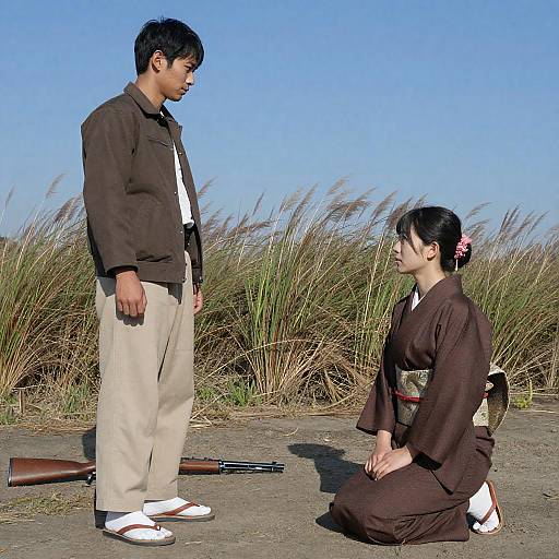 Cultural Portrait: Traditional Attire in Nature