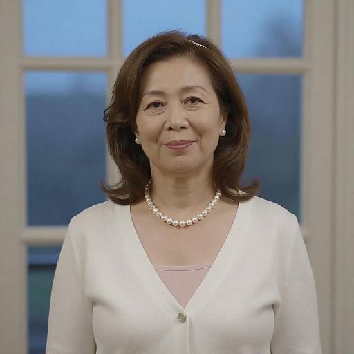 Middle-Aged Woman in White Cardigan