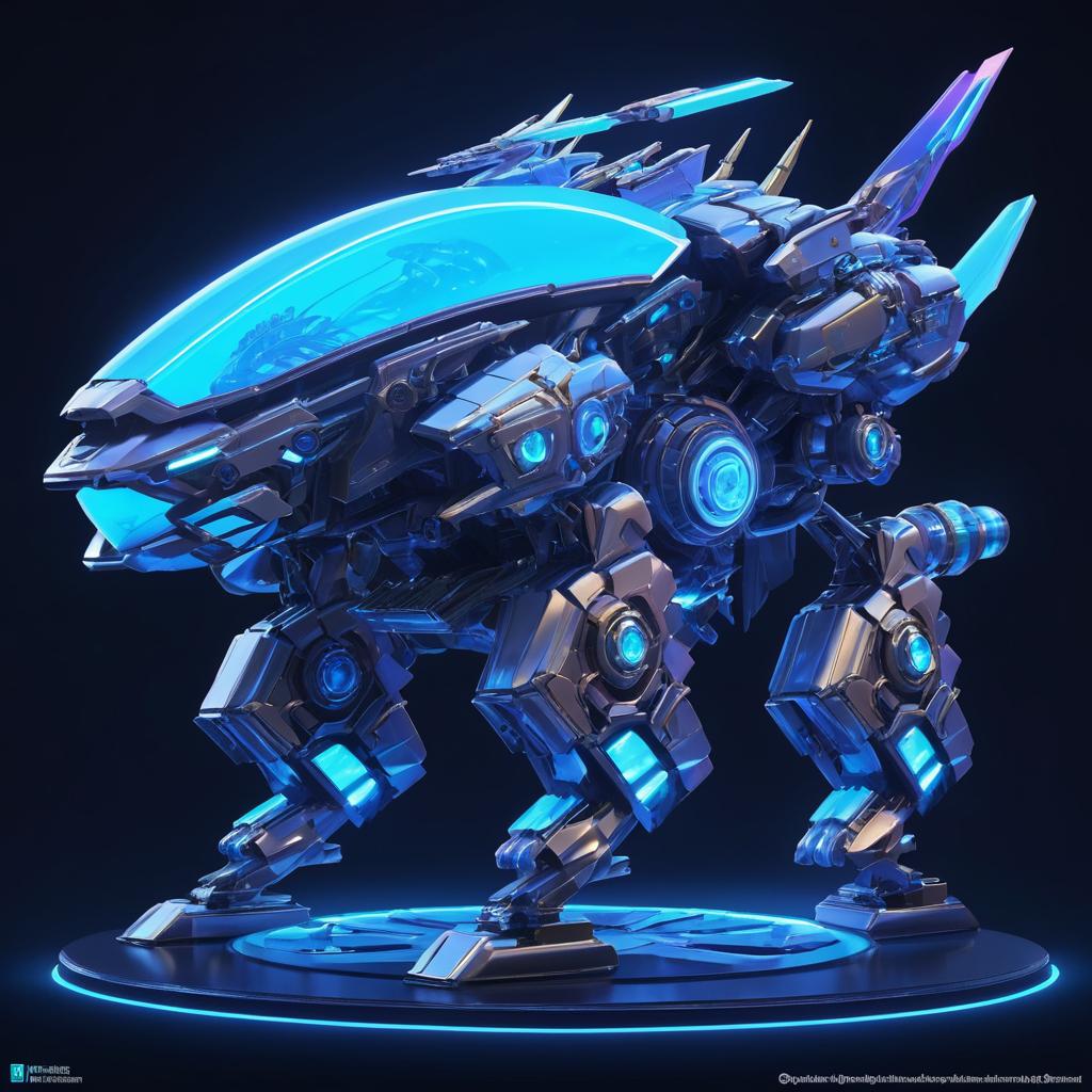 Bioluminescent Shellsnapper Mecha Hybrid Art