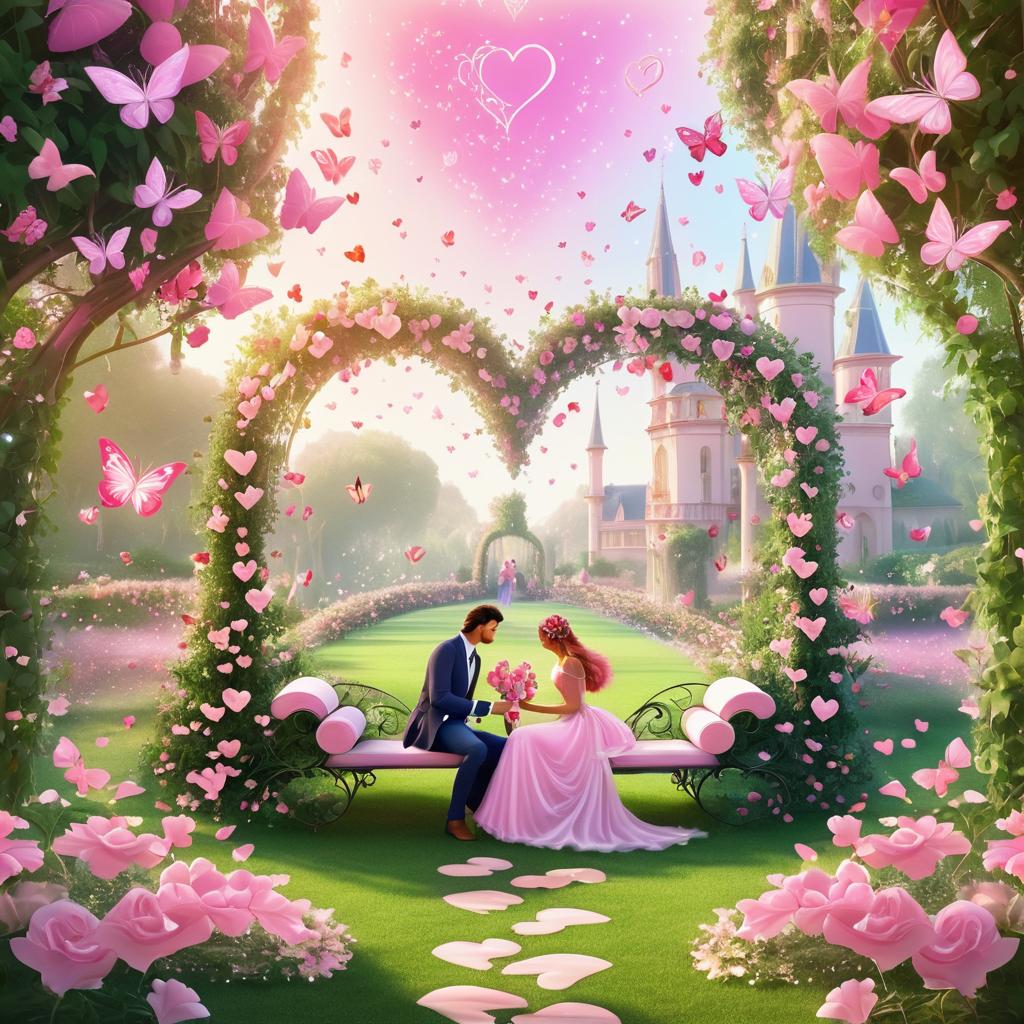 Enchanting Valentine's Day Garden Scene