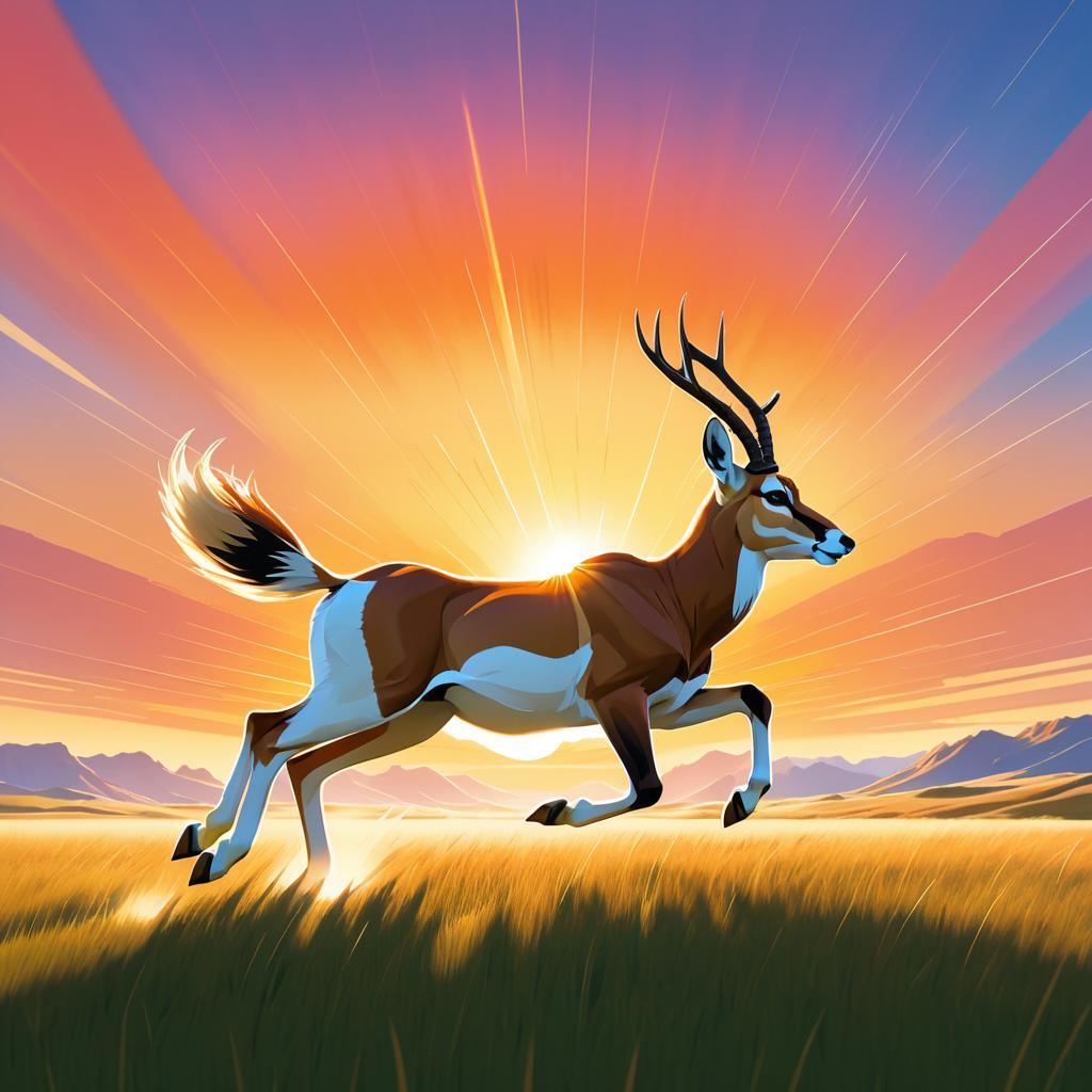 Fearless Pronghorn Antelope in Motion