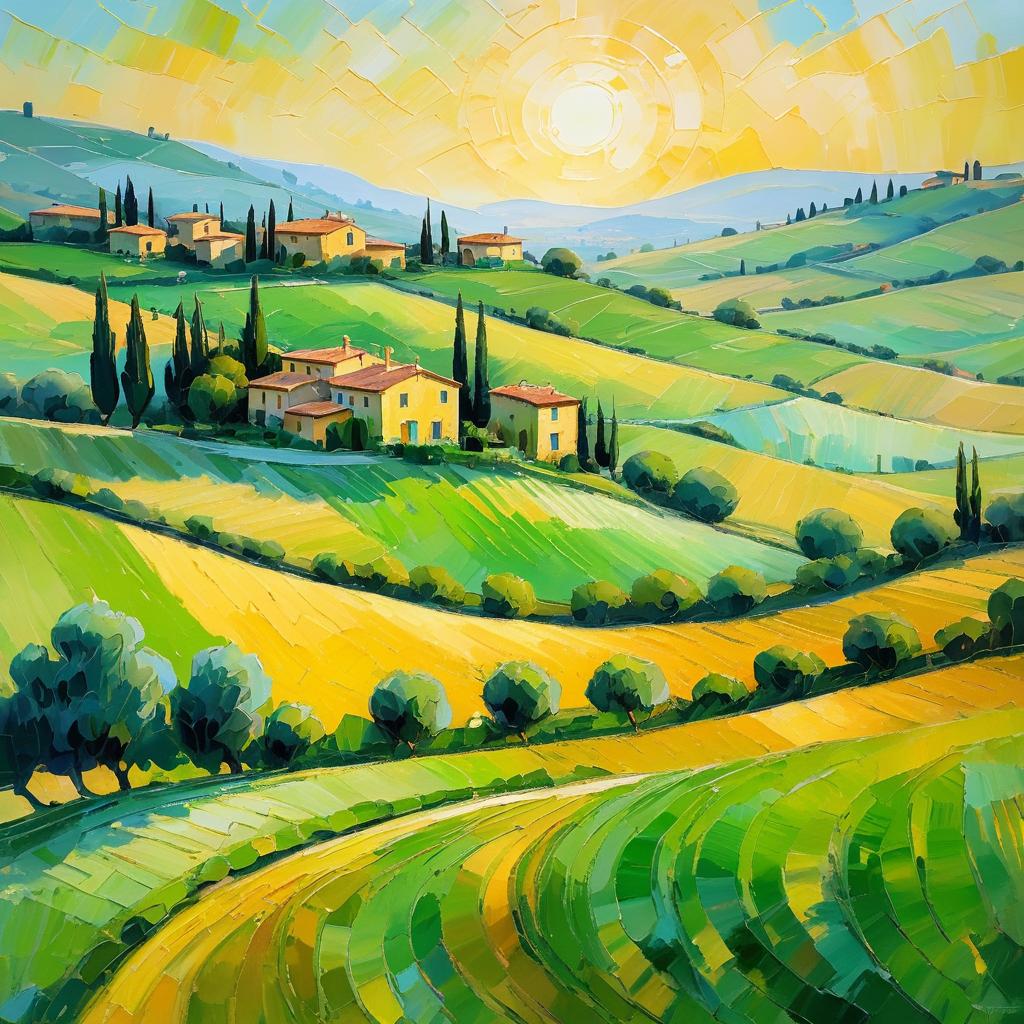 Dreamy Van Gogh-inspired Tuscany Dawn