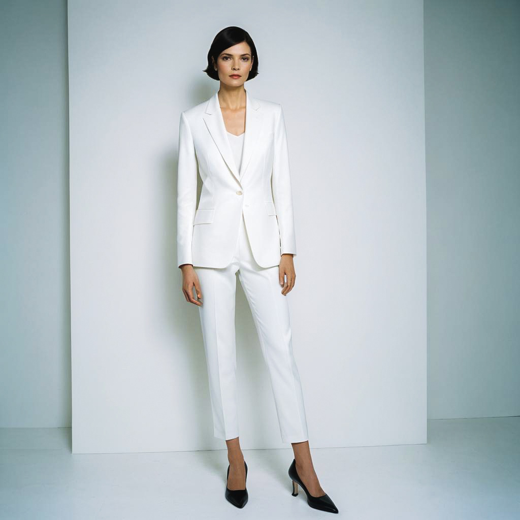 Determined Leader in Elegant White Blazer