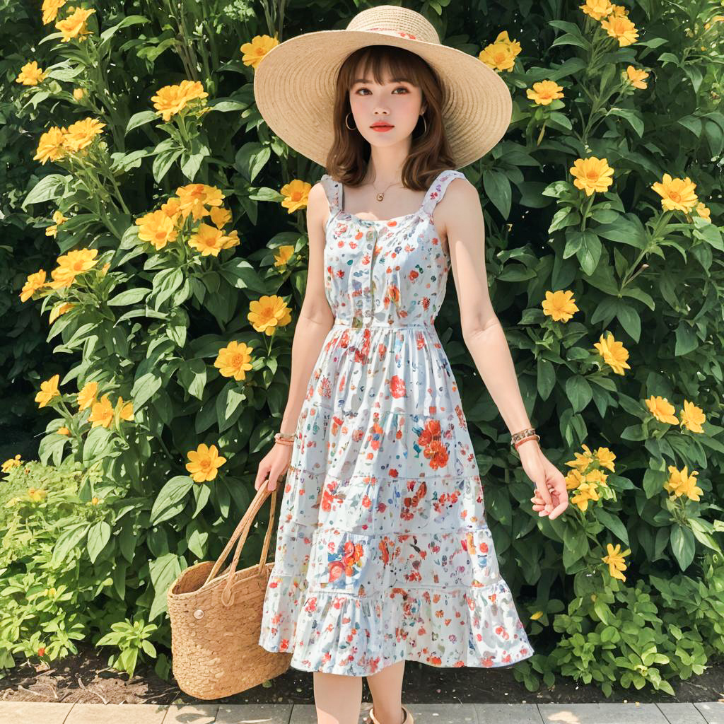 Alice in a Stylish Summer Ensemble