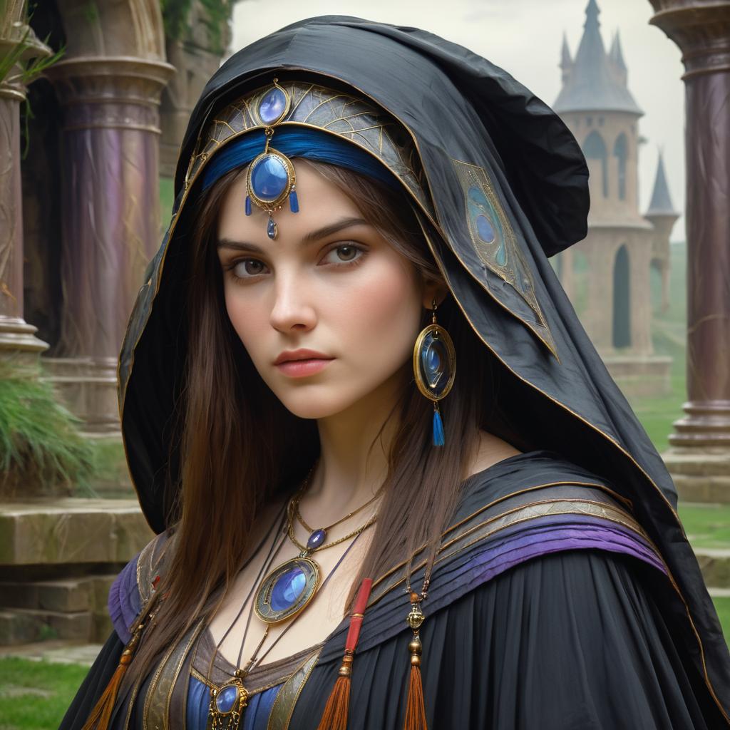 Enchanting Portrait of a Mysterious Sorceress