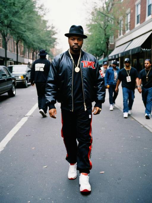 Man in Run DMC Costume on Street